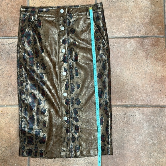 Blank NYC Snakeskin Midi Skirt Brown/Burgundy size 27 - Picture 7 of 9